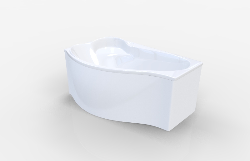 Акриловая ванна MarkaOne Gracia 160х95 R (комплект) в 3D